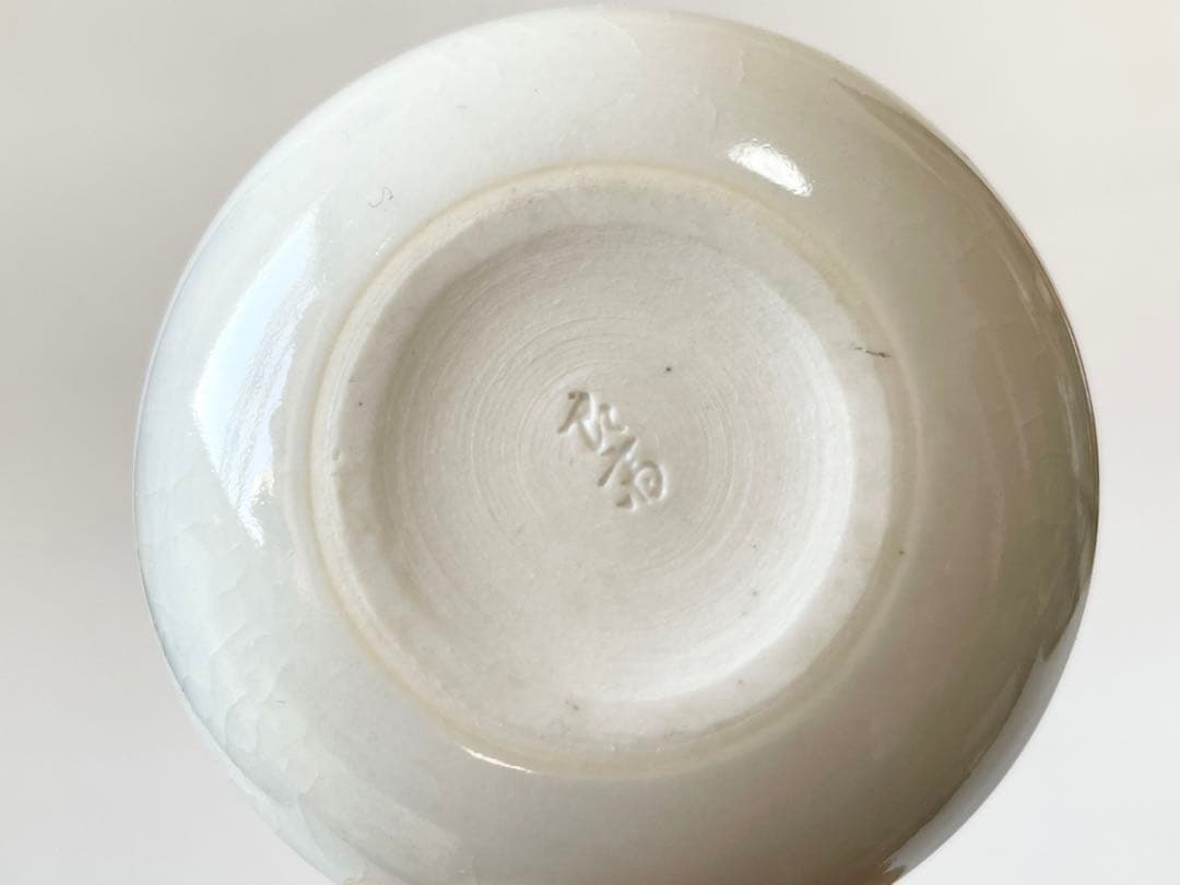 骨董　アンティーク　陶芸家　井上良斎　染付菊御紋　香合　白磁　共箱　茶道具