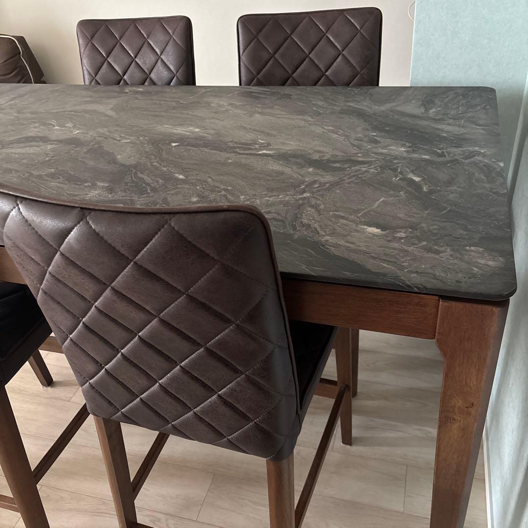 ダイニングテーブルセット 大理石風　椅子4脚