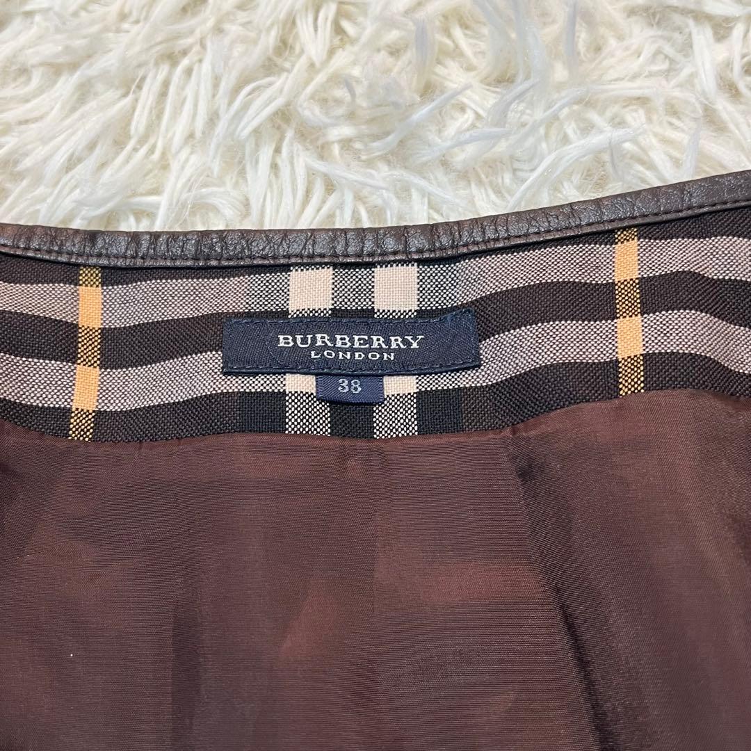 【極美品】バーバリーロンドン 38 ノヴァチェック 巻きスカート クリップ
