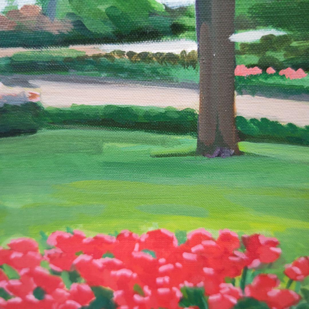 檜山健三　チューリップ園　８号油彩　芸大小磯教室