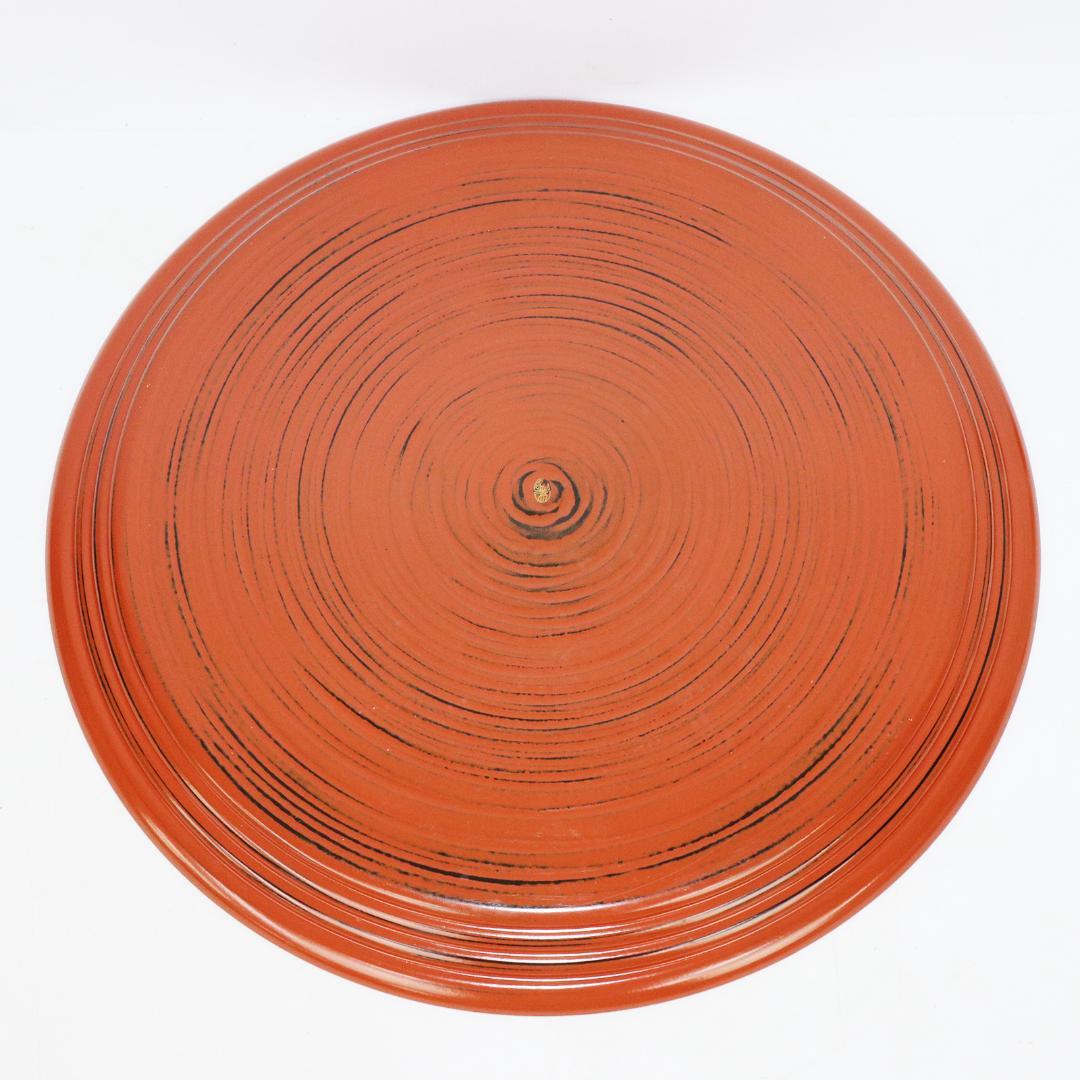 平安象彦 根来塗 特大丸盆 径45㎝ 共布 栞 平安象彦