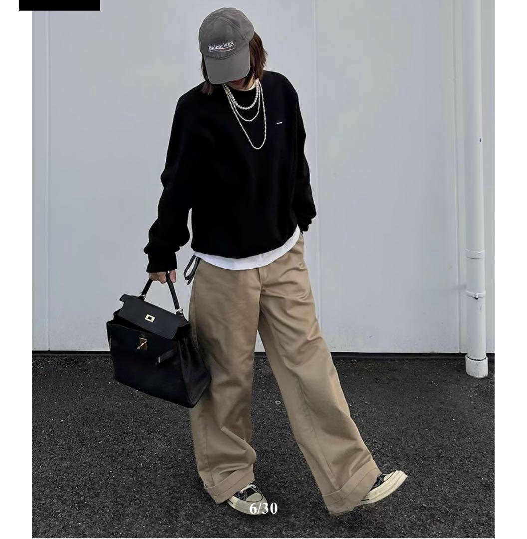 ok.soon×dickies ワイドチノパンツオクスンべージュM 初期 ok.soon