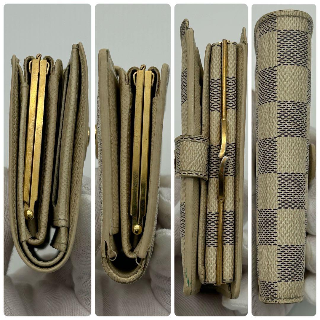 ルイ ヴィトン ポルトフォイユ ヴィエノワ ダミエ アズール がま口 二つ折財布