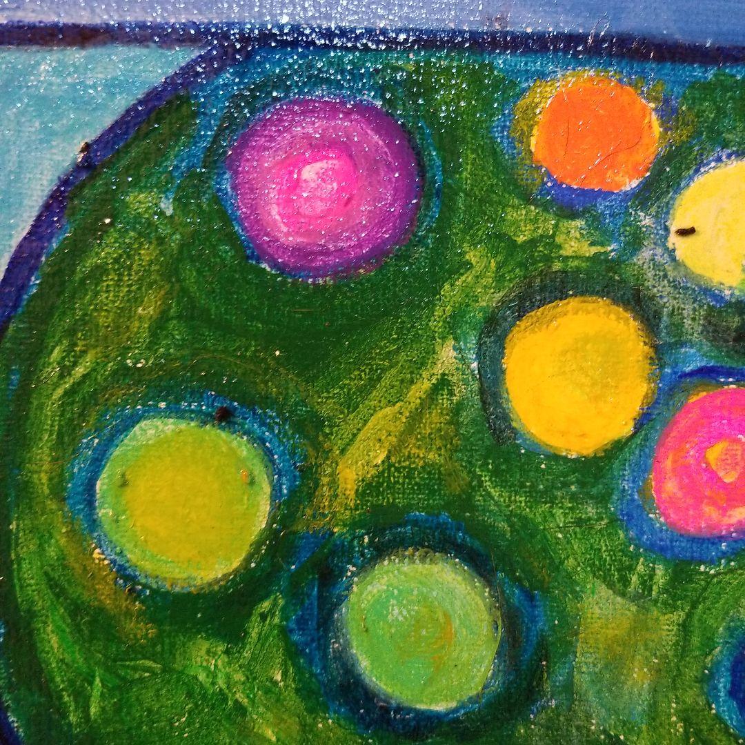 油絵 にゃんこ様専用 足の長い鳥が住む街