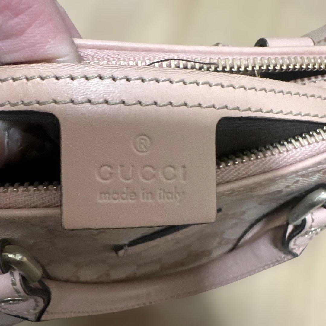 GUCCI ピンク GGパターン ハンドバッグ