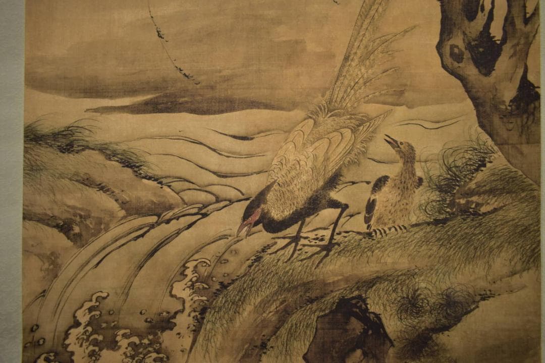 複製/海雲/雉に燕図/中国画/工芸/布袋屋掛軸HI-874