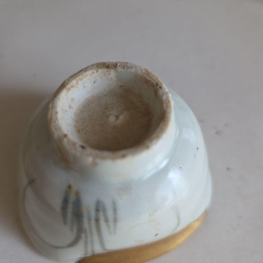 初期伊万里秋草文盃 初期伊万里 染付【忠古堂】古伊万里