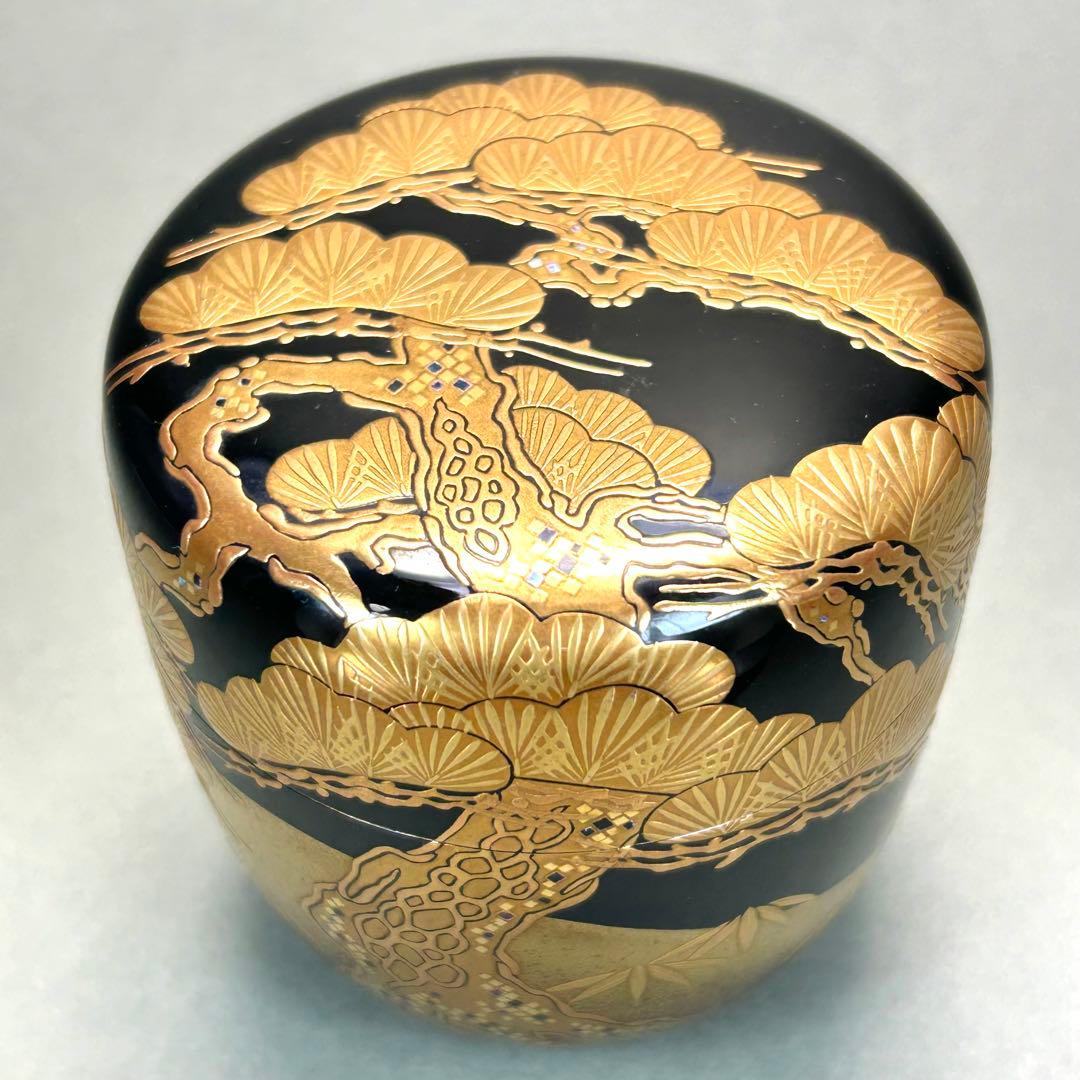 棗 『一瓢斎 而妙斎書付』 大棗 老松蒔絵 花押 お茶道具 茶道