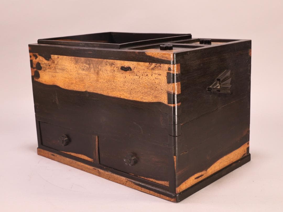 BK263 時代家具 黒柿製 豆火鉢 関東火鉢 手炙り 茶道具