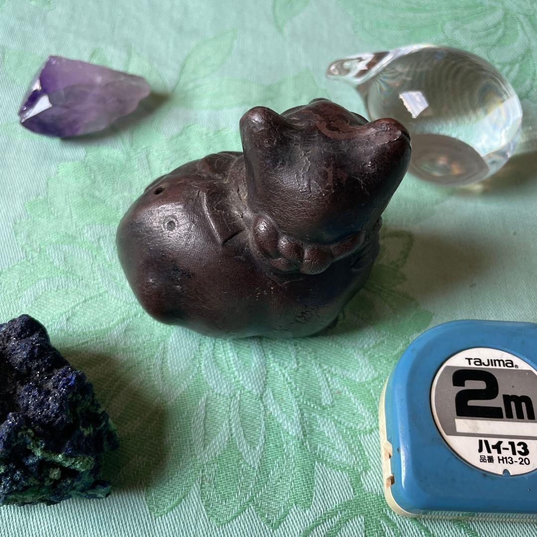 江戸時代 銅鋳造 猫水滴（ねこすいてき）