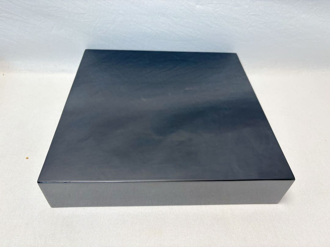 未使用 懐石道具 木曽黒塗 木製堅地 沈金松蒔絵 松花堂 弁当 6客揃 十字仕切