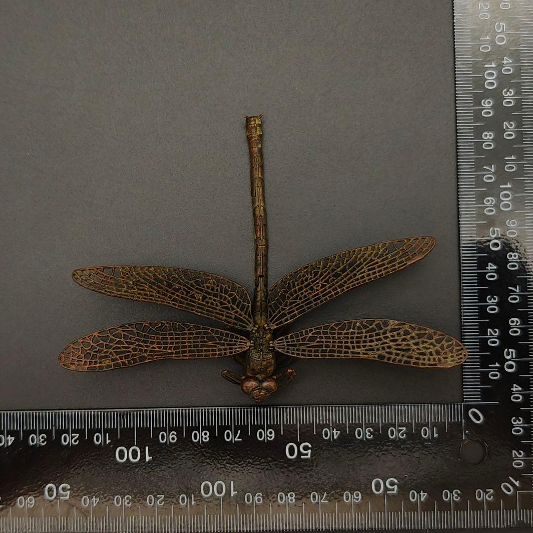 H*T様 銅製置物　勝虫　蜻蛉　トンボ　雨宮宗作　関節可動　金工品　茶道具