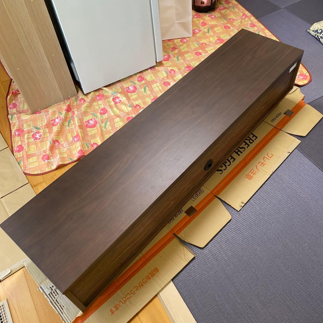 ダークブラウン木製テレビ台 引き出し付き - メルカリ