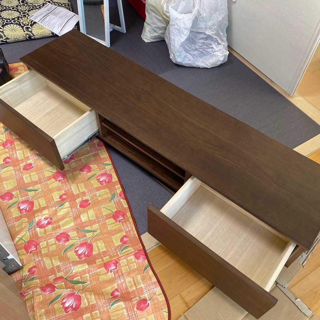 ダークブラウン木製テレビ台 引き出し付き - メルカリ