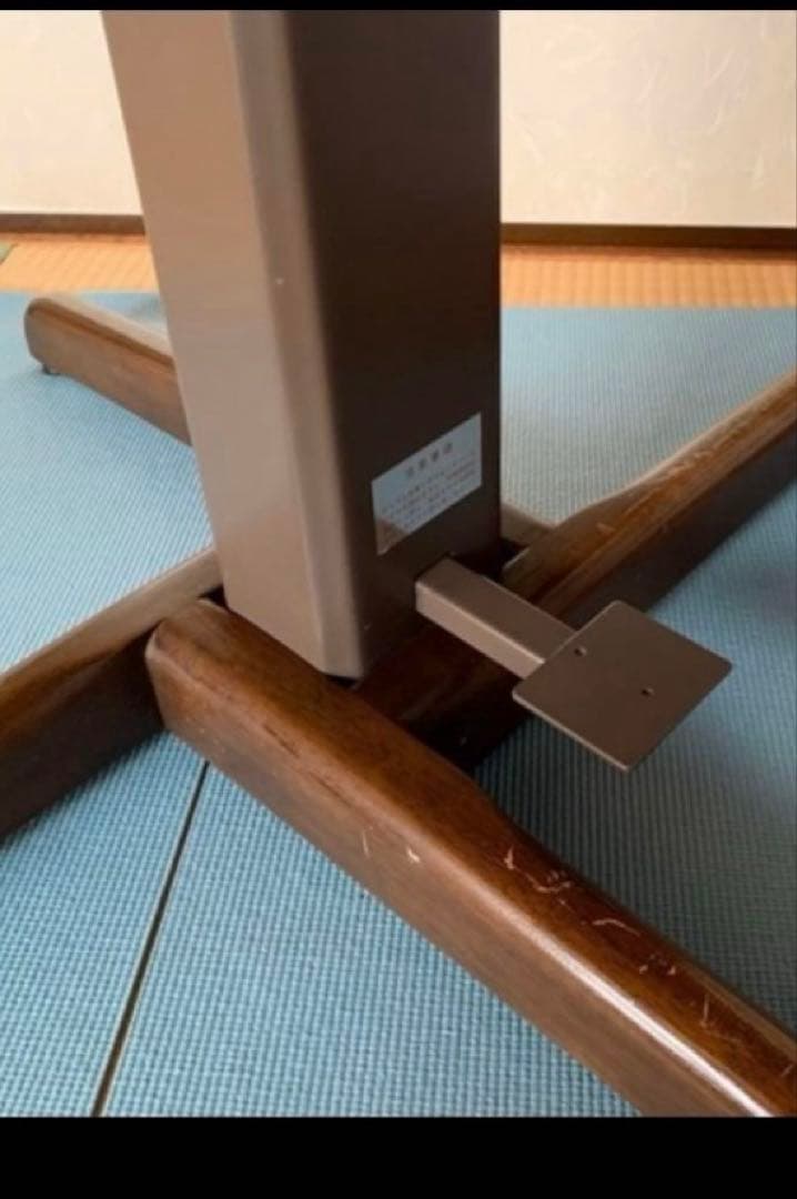 esuesu ダークブラウン 昇降ダイニングテーブル