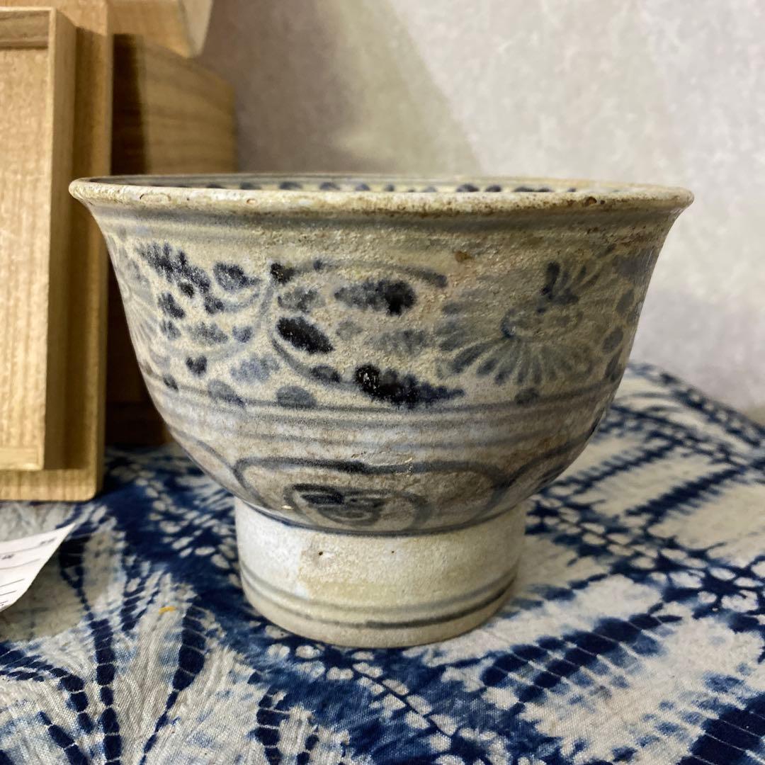 安南染付草花文茶碗安南絞手鵬雲斎アユタヤ時代茶道具