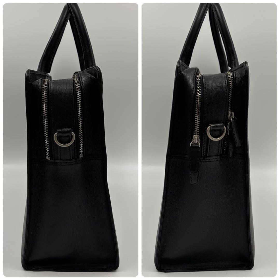 ✨美品　PORTER FLUX ビジネスバッグ 2way レザー ブラック ロゴ