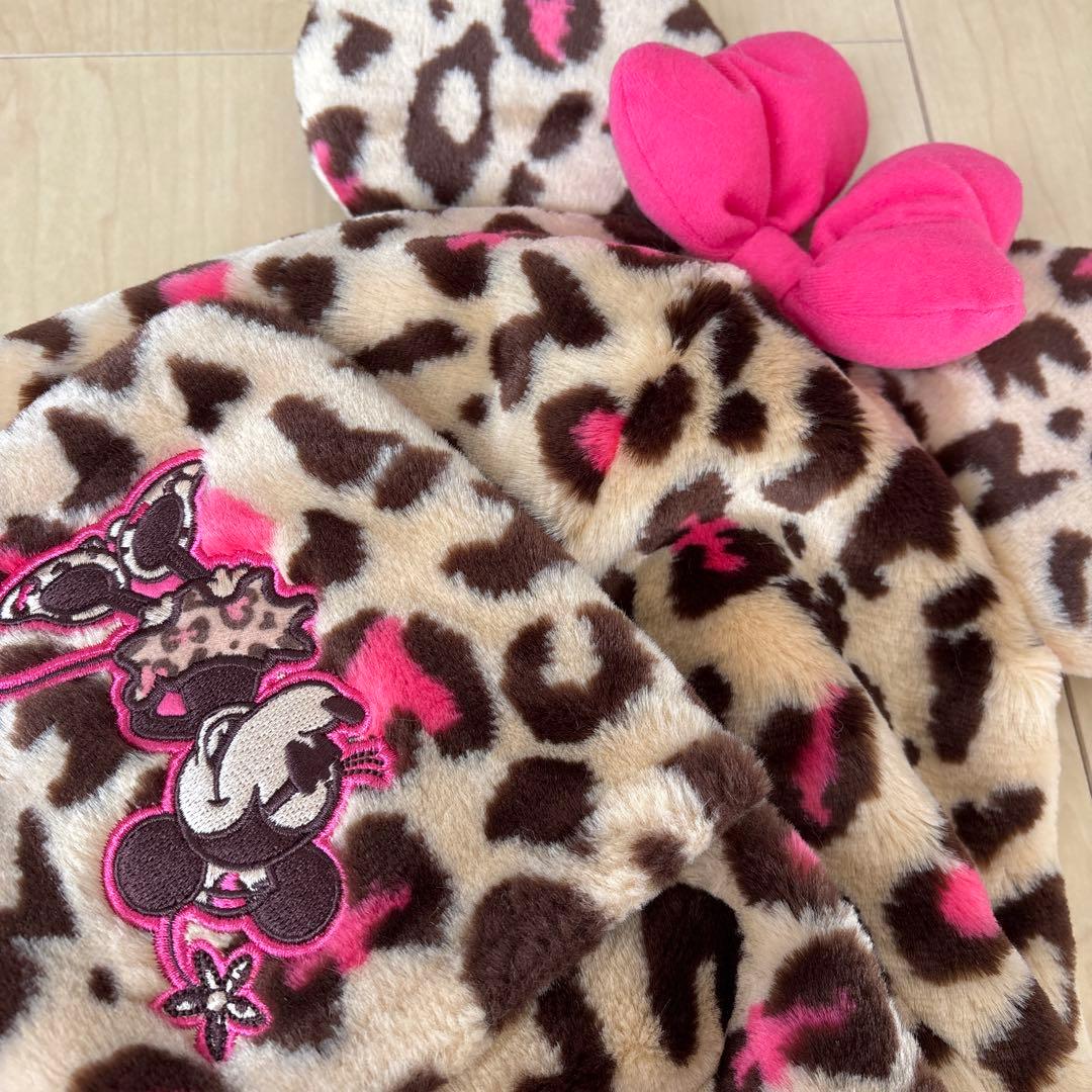 ヒョウ柄 ミニー マフラーファンキャップ