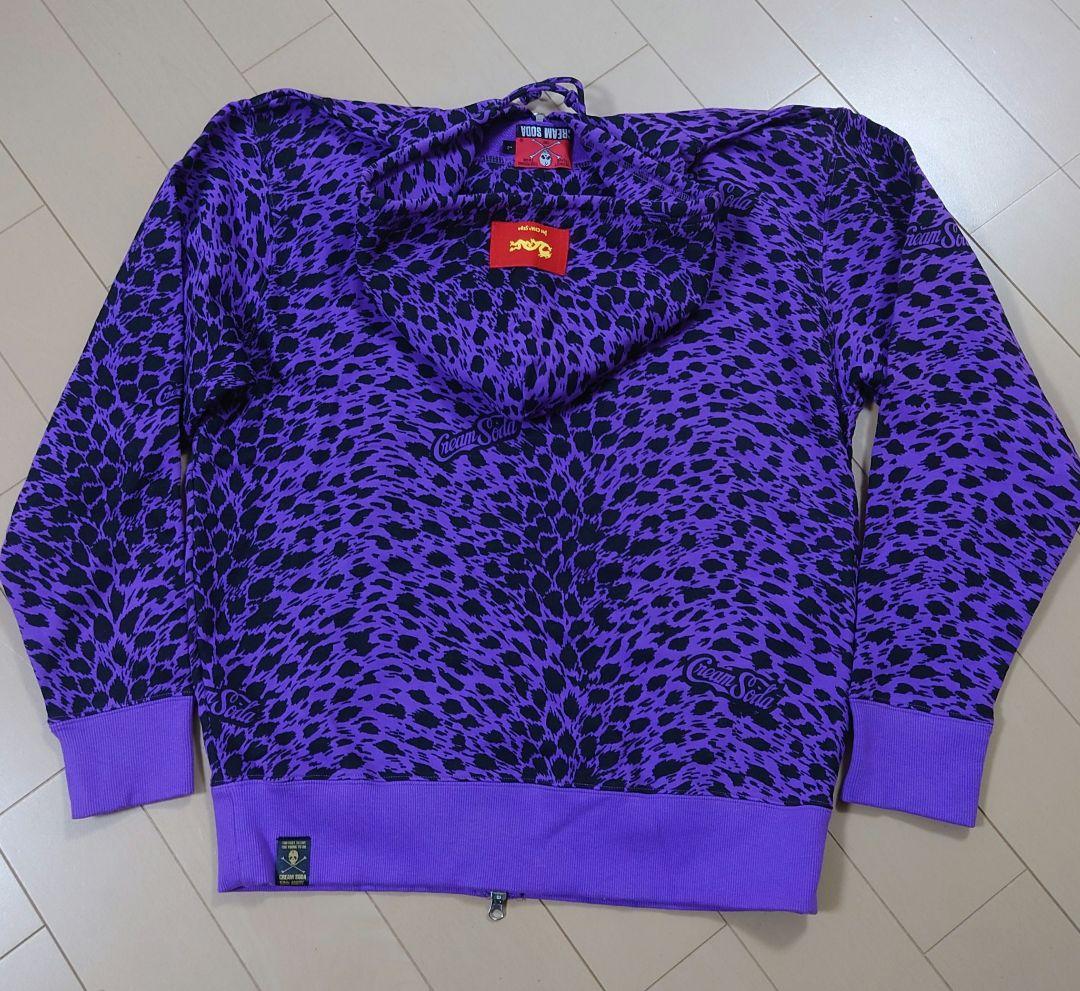 【CREAM SODA】クリームソーダ 50周年記念 ヒョウ柄ジップパーカー L