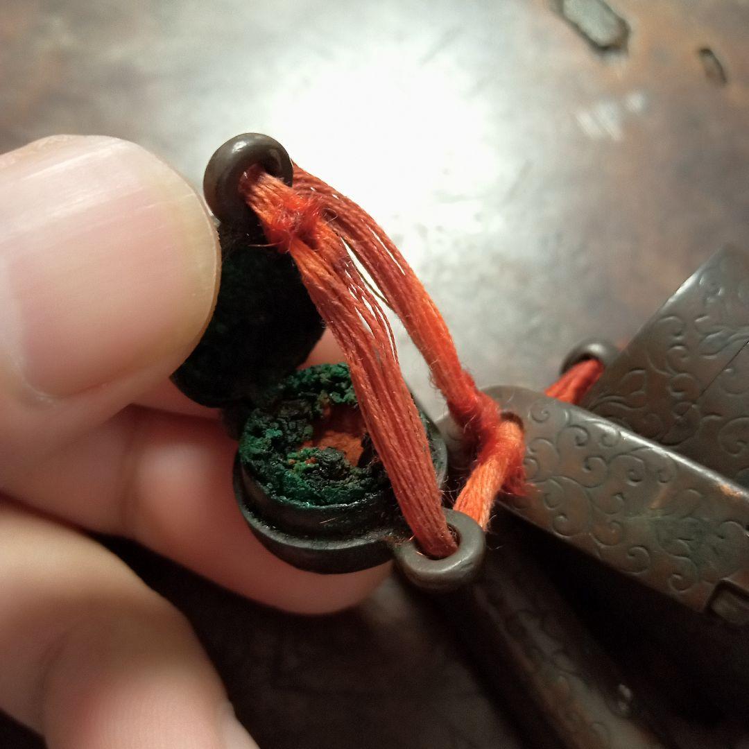 希少☆銅製☆骨董/キセル/たばこ/煙草入 喫煙具 緒締め 煙管 腰挿 唐草