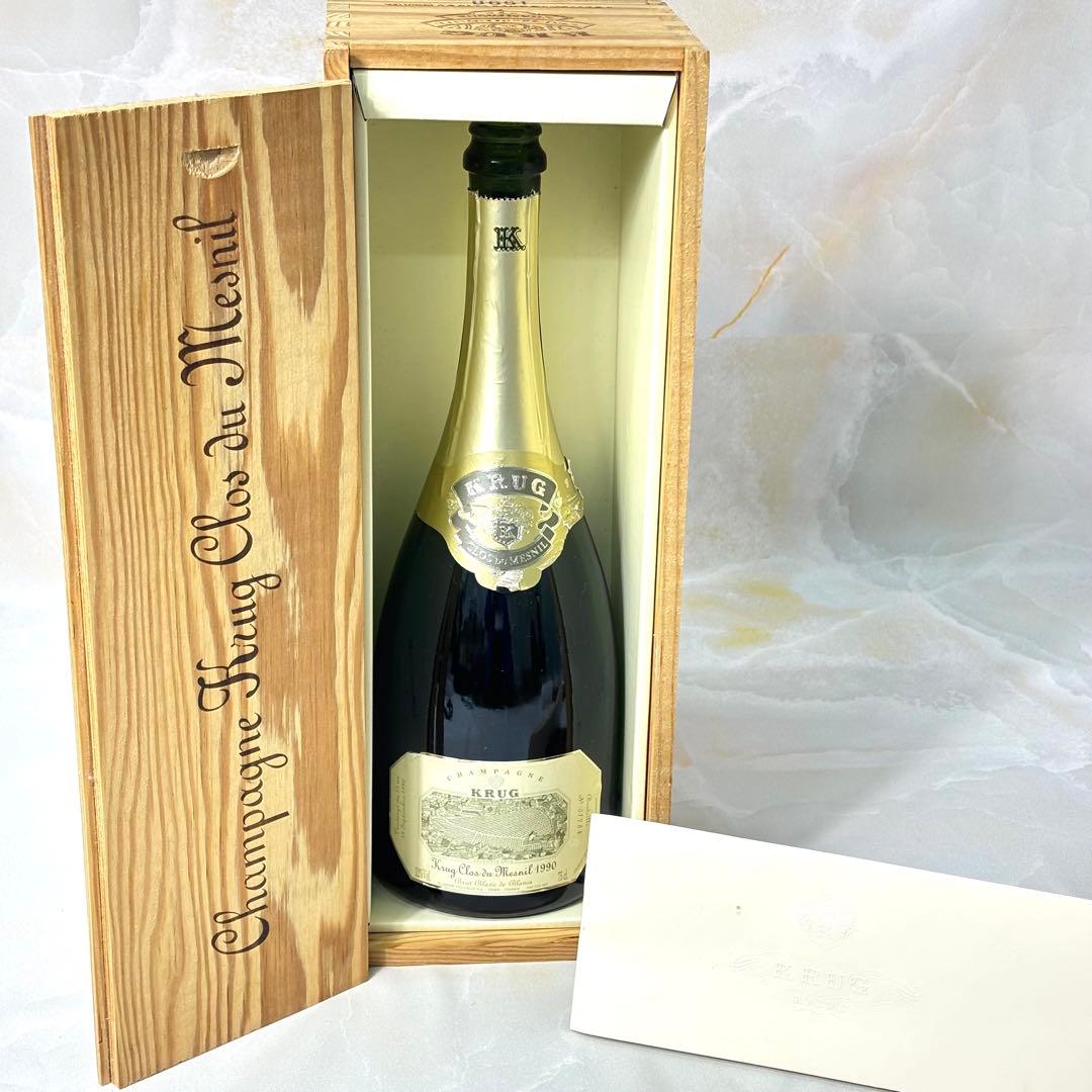 希少・空き瓶Krug クリュッグ クロ・デュ・メニル 1990 木箱＆冊子付き