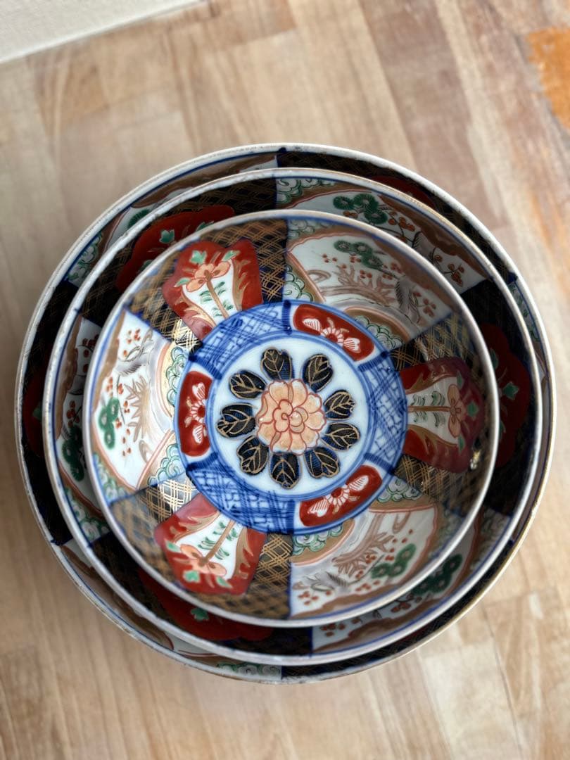 古伊万里　重ね鉢　金彩　骨董