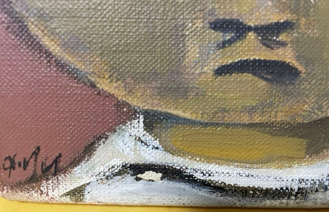 脇田 和『顔』油彩 原画 約0号大 鬼貴重 真作保証 1点