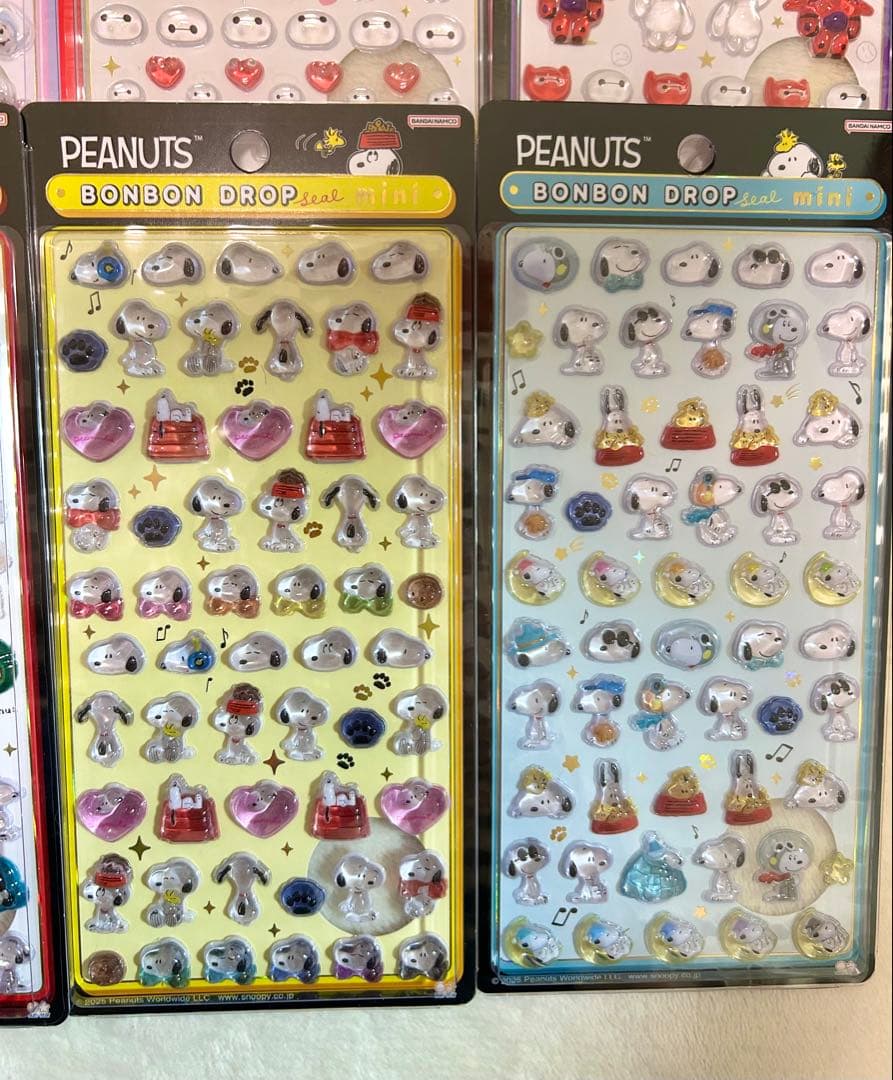 ボンボンドロップシール ミニ　ディズニー　スヌーピー 12種