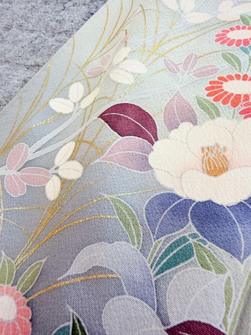 高級 訪問着 正絹 袷 ブルー 友禅 金彩 暈し染め フォーマル - メルカリ