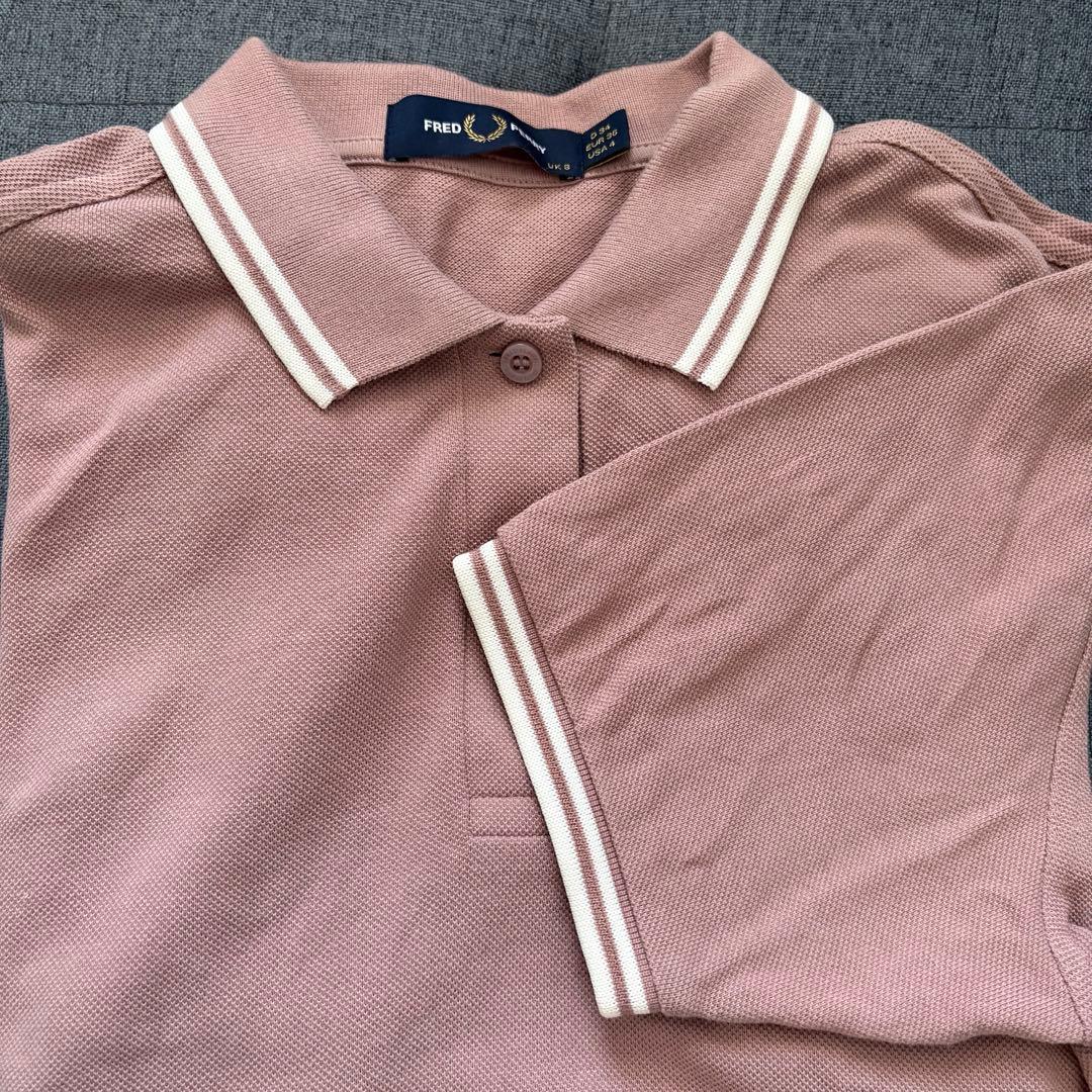 FRED PERRY ピンクポロシャツ UK 8