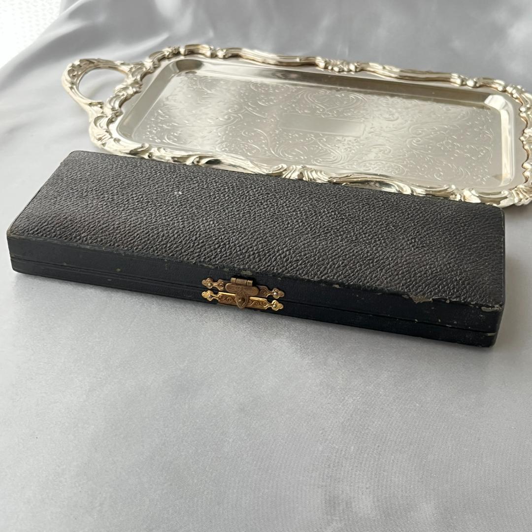 【英国】【純銀ハンドル】 靴べら / ボタンフック 1910年 専用ケース