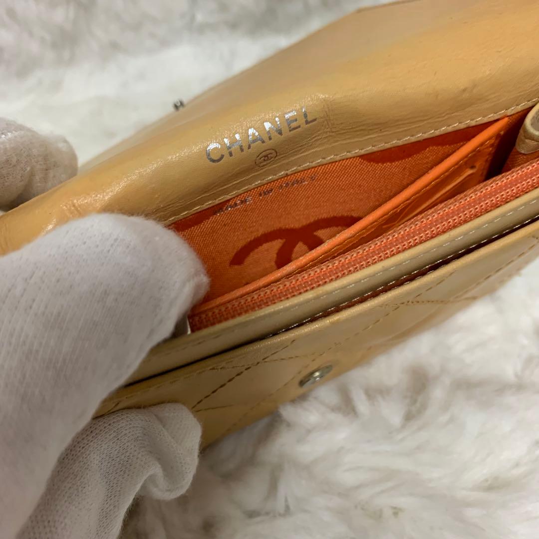 なな様専用シャネル カンボンライン ミニ財布 ラムスキン ベージュ