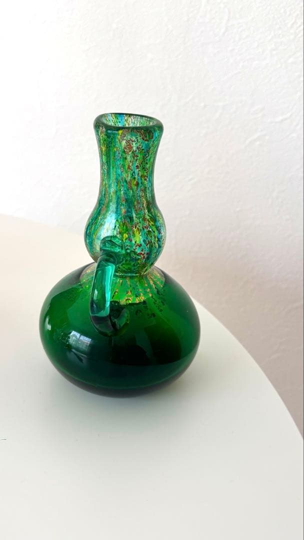 津軽びいどろ 花器（新緑）大川薫工房