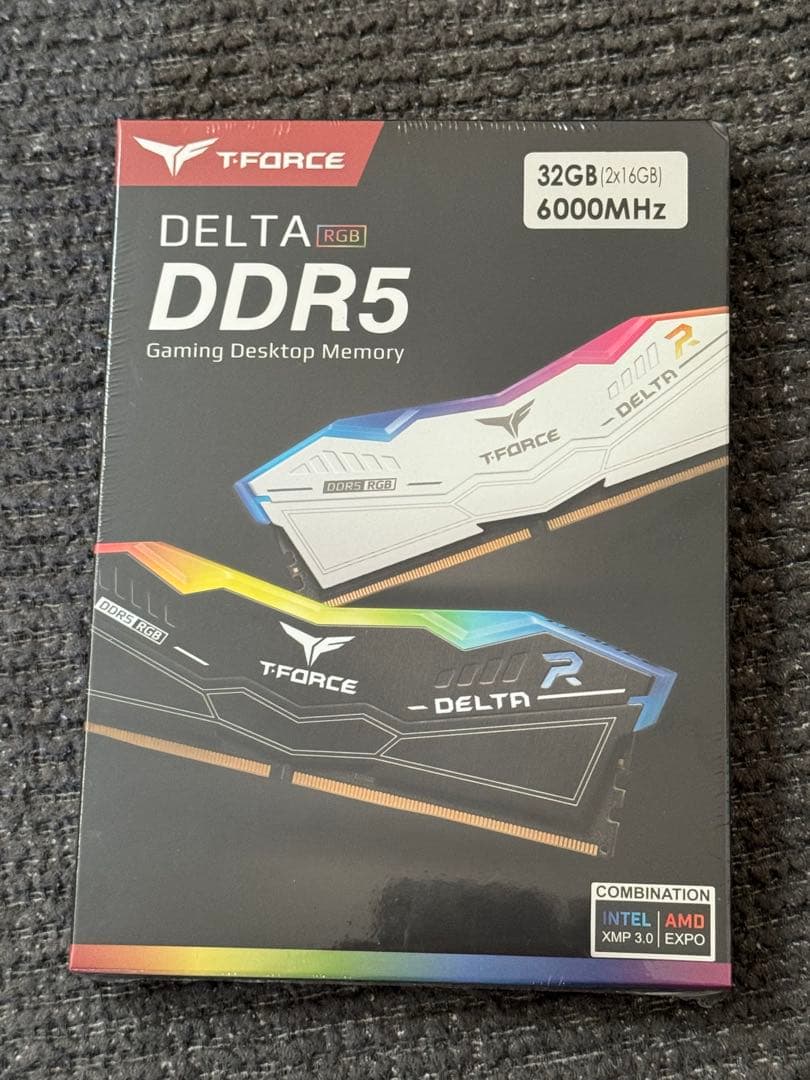メモリー T-FORCE DELTA RGB DDR5 32GB 6000MHz DELTA RGB DDR5 DESKTOP MEMORY BLACK 32GB(2x16GB) 8000MHz CL38