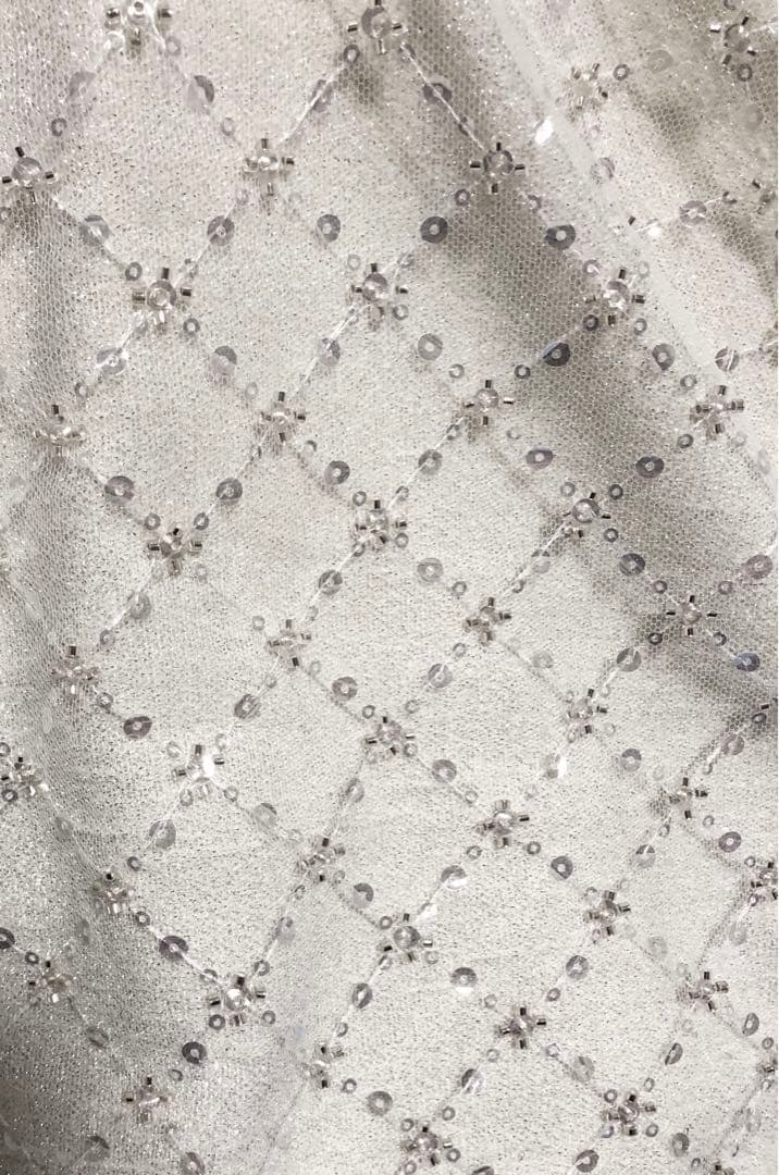 ROBE de FLEURS ビジューホルターラメニットフレアミニキャバドレス