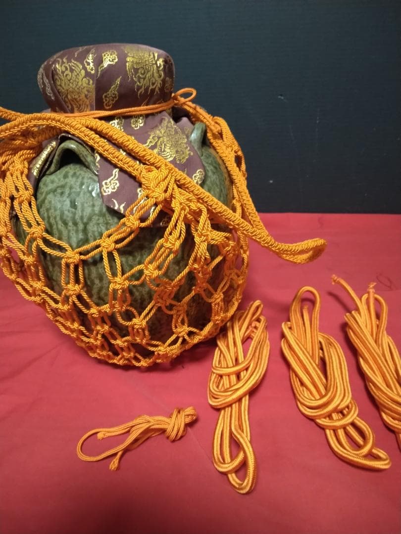 茶道具 丹波 清水窯 四つ耳茶壷 飾網紐 紐3本 口紐付 - メルカリ