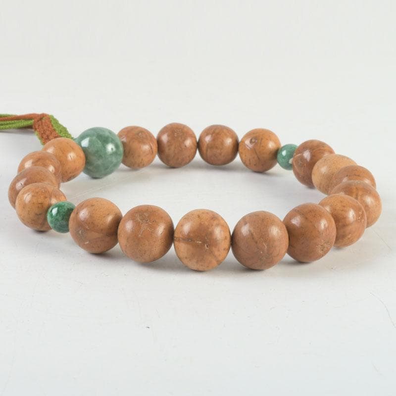 仏教美術 本翡翠 龍眼菩提珠 数珠 念珠 共箱 N 9441