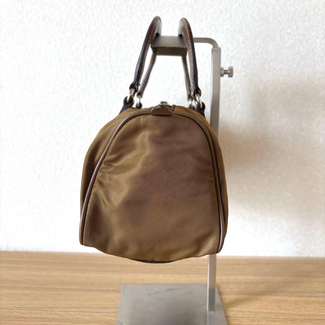 【訳あり・良品】PRADA ミニボストンバック　ミニバッグ　カーキ　ブラウン