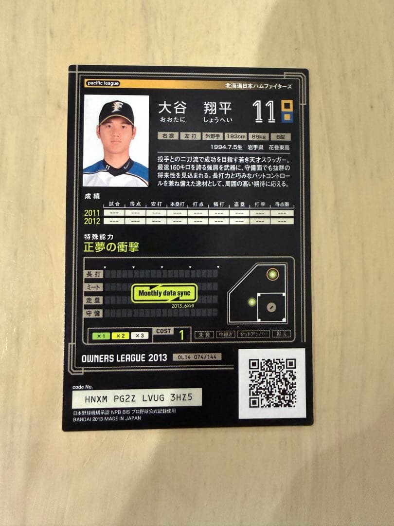 限界価格【大谷翔平2枚セット】オーナーズリーグ2013 2015大谷翔平