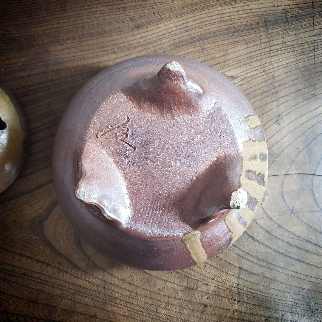 獅子香炉 香炉 備前 陶器 銘あり 訳あり 欠け