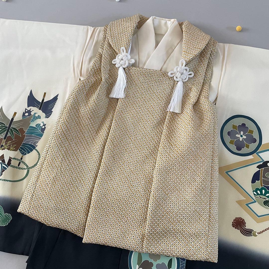 七五三　3歳　正絹　お着物セット　正絹総絞りの被布コーデ