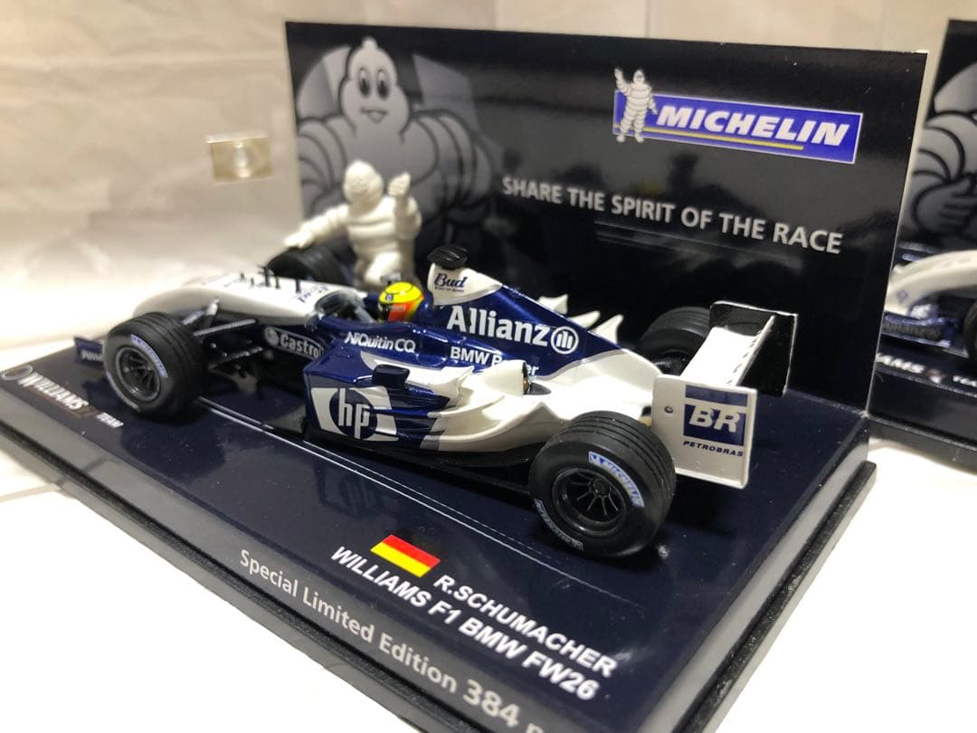 ミニチャンプス ウィリアムズF1BMW FW26 ミシュランボックス 2台未使用