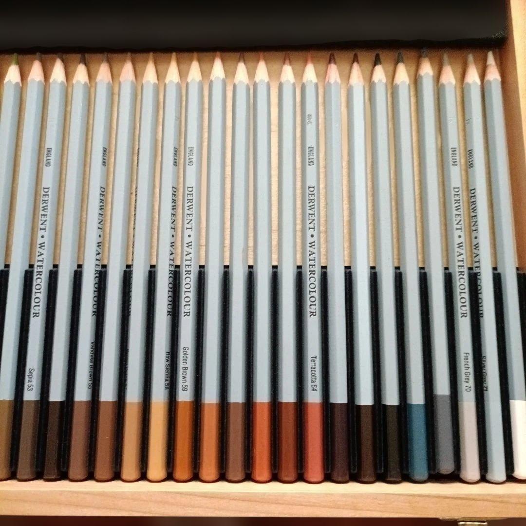 DERWENT 水彩色鉛筆 72色 木箱