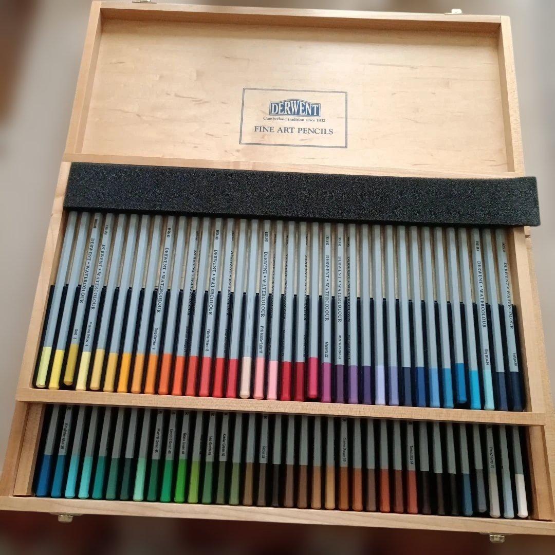 DERWENT 水彩色鉛筆 72色 木箱