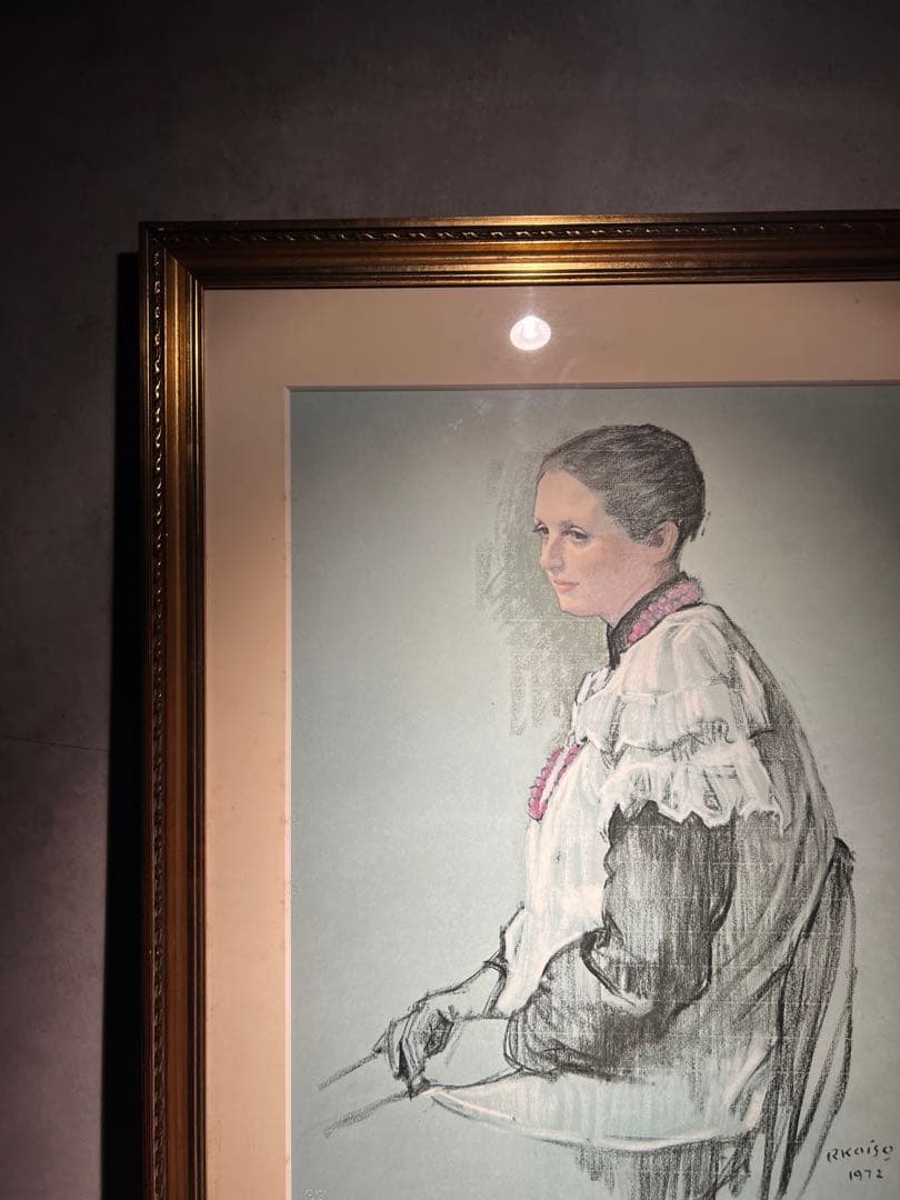 専用他の方発送×小磯良平【婦人画】刻印あり 複製 - メルカリ