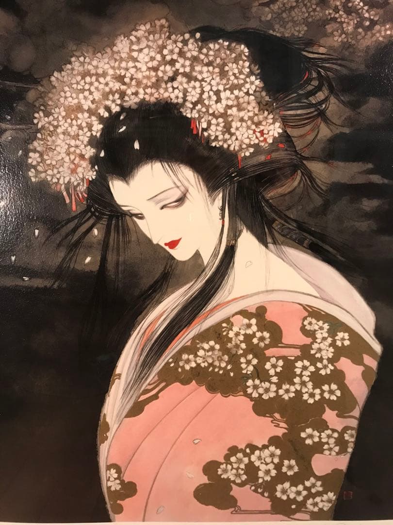 天野喜孝　「桜姫」　ミクスドメディア　直筆サイン・エディション・作品証明書有り