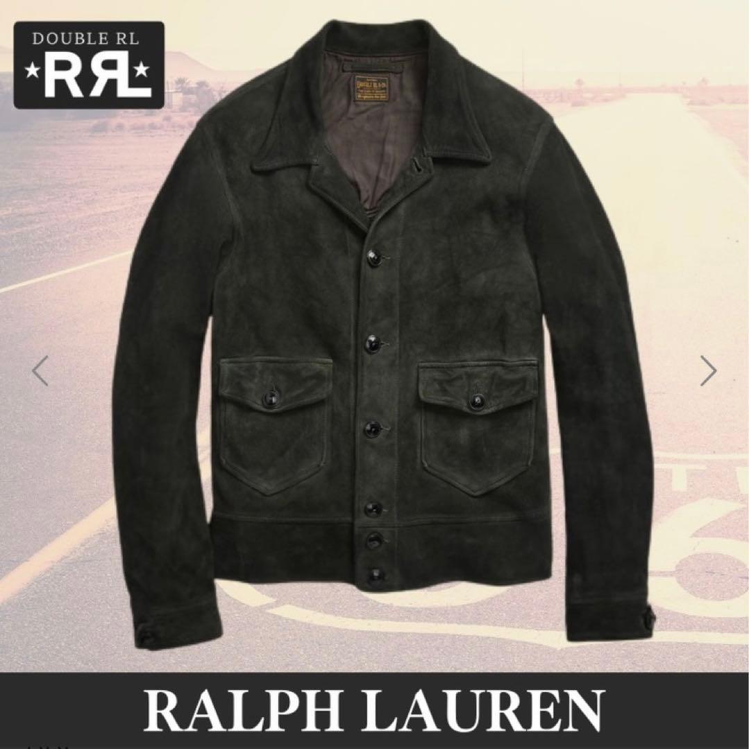 新品】ダブルアールエル RRL スエード インディゴ レザージャケット S