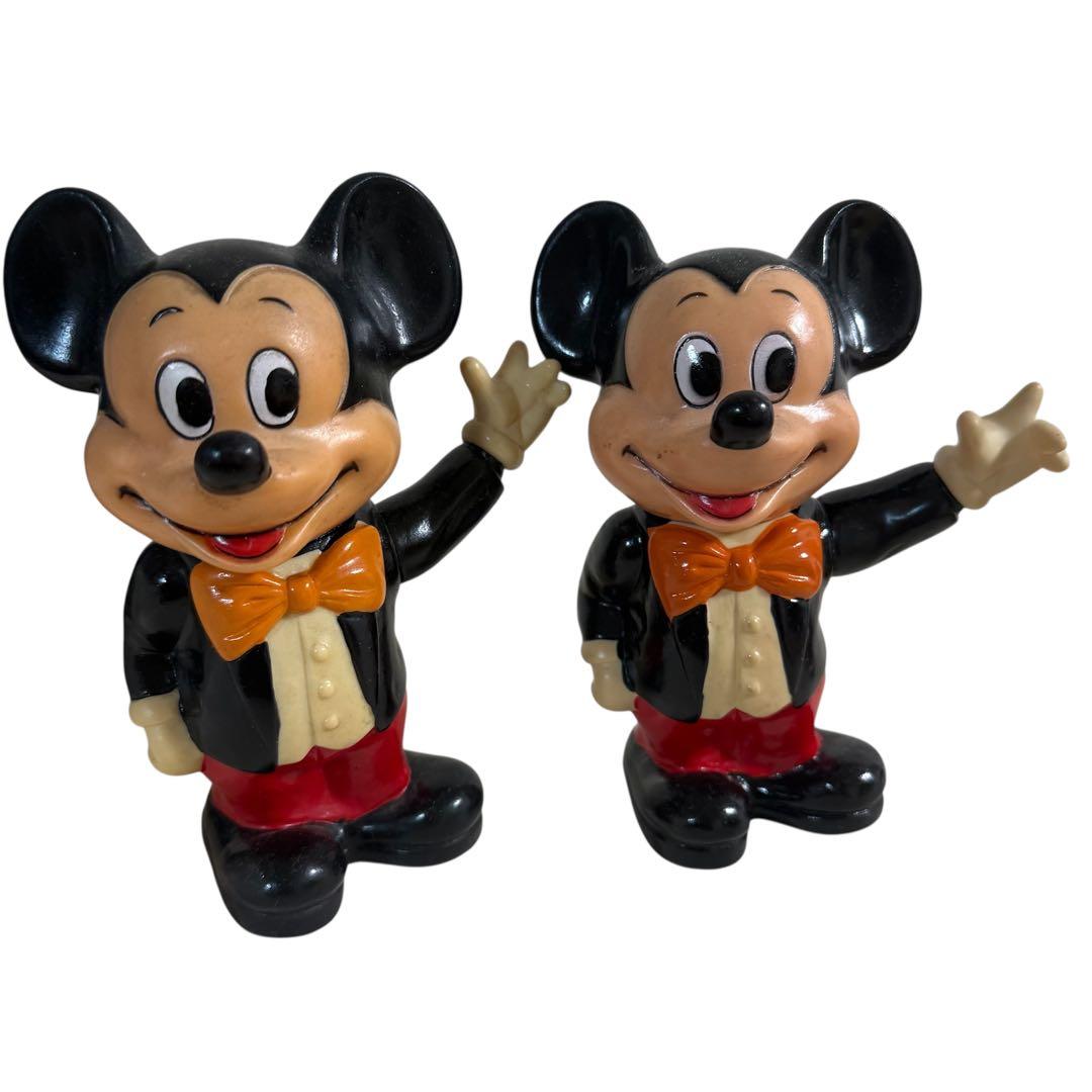 ヴィンテージ ミッキーマウス ドナルドダック ソフビ貯金箱セット 昭和レトロ