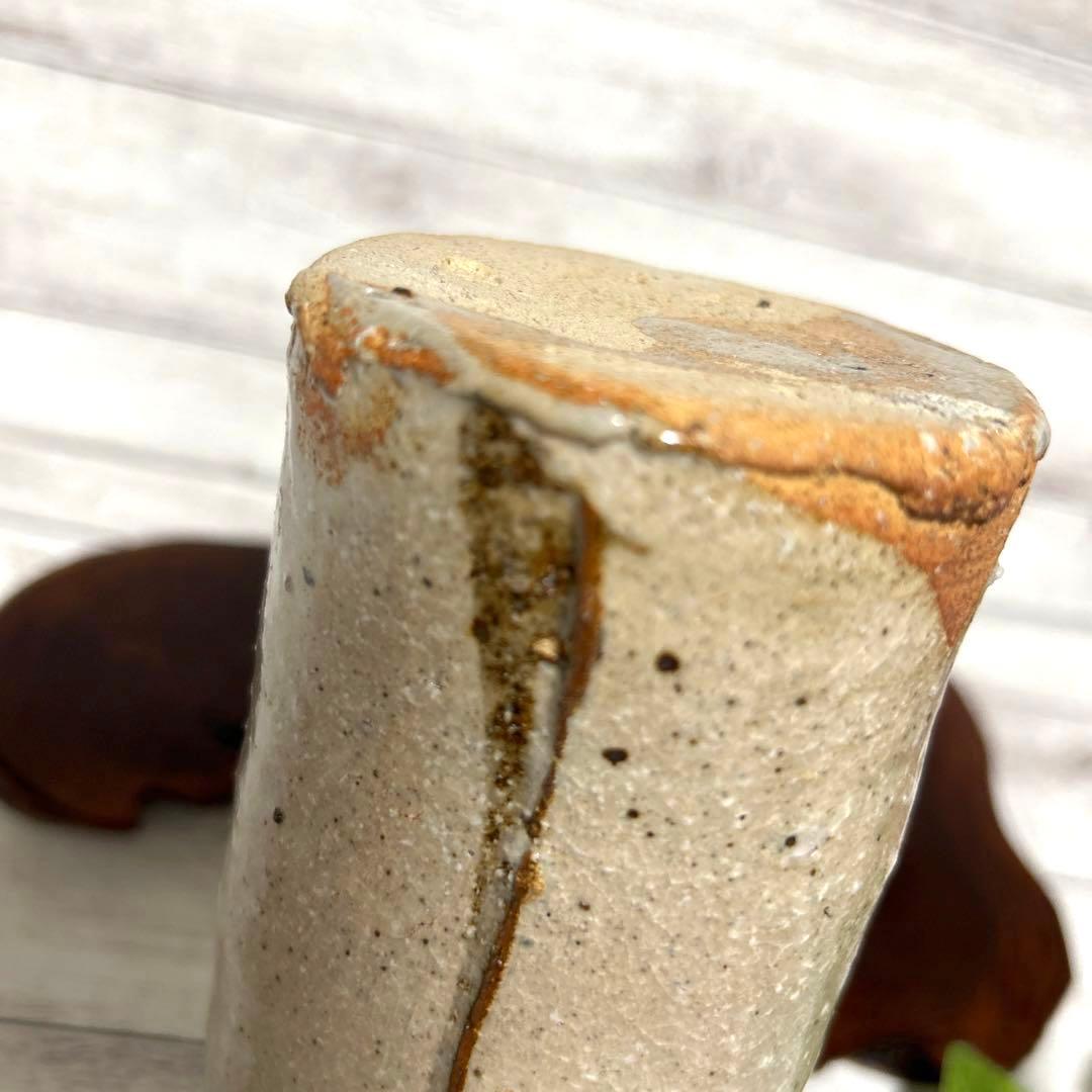 新品　京焼　清水焼　喜兵衛窯　猪飼祐一　灰釉彩竹花生　花瓶　花入　陶芸