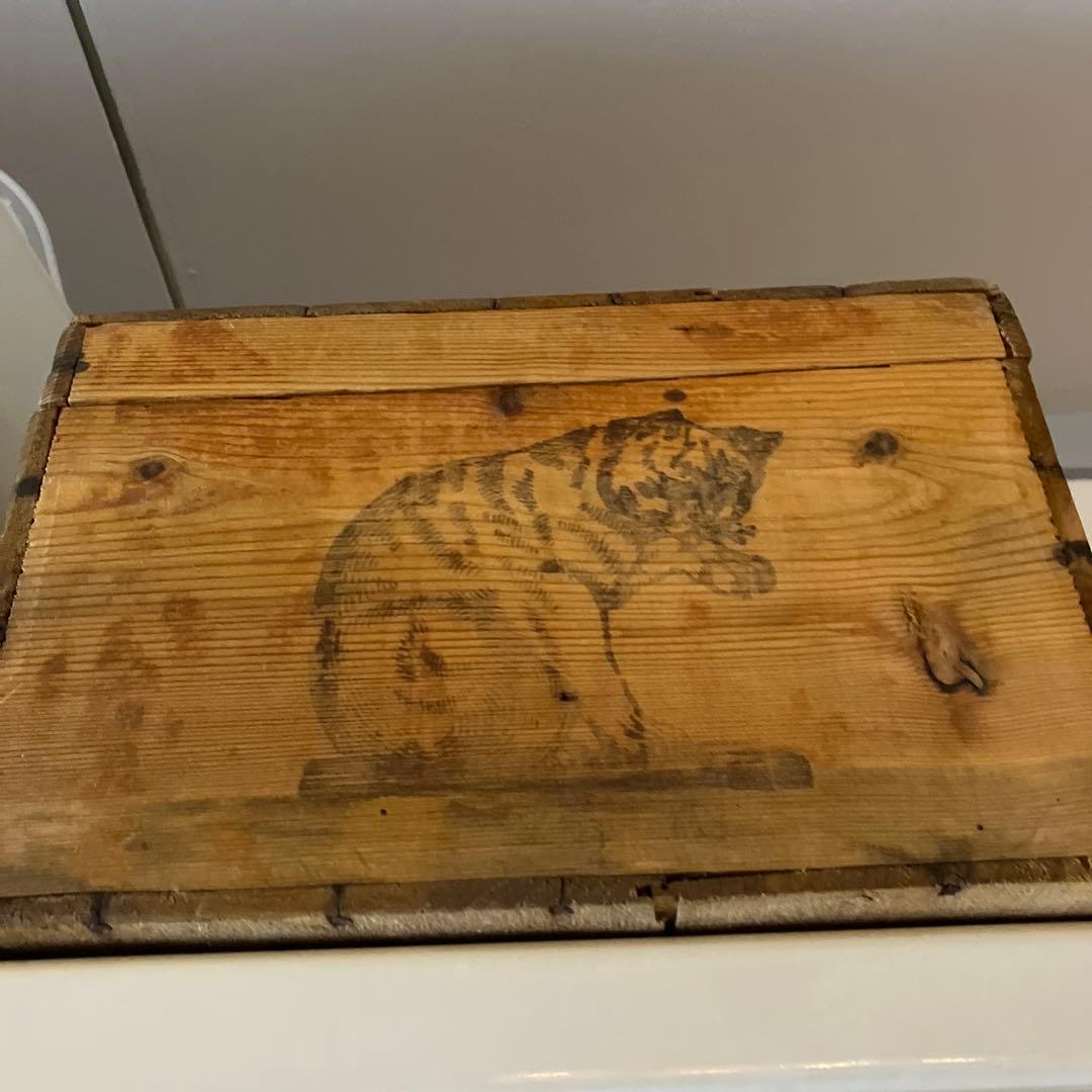 フランスアンティーク猫の木箱 フランスアンティーク猫の箱